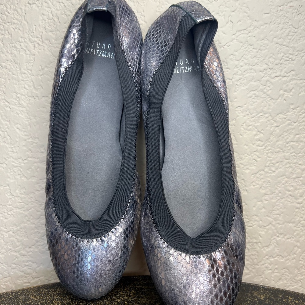 Stuart Weitzman Metallic Ballet Flats